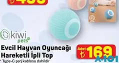 KİWİ PETS EVCİL HAYVAN OYUNCAĞI HAREKETLİ İPLİ TOP